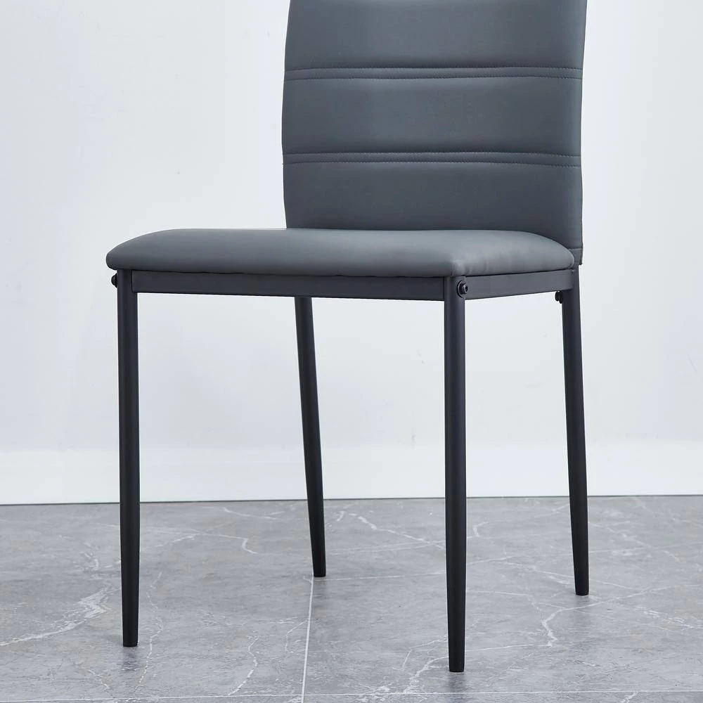 Light Gray Linen Dinning Chair with Metal Leg (Set of 4) by ATHMILE 6 Light Gray Linen Dinning Chair with Metal Leg (Set of 4) by ATHMILE - Image 6