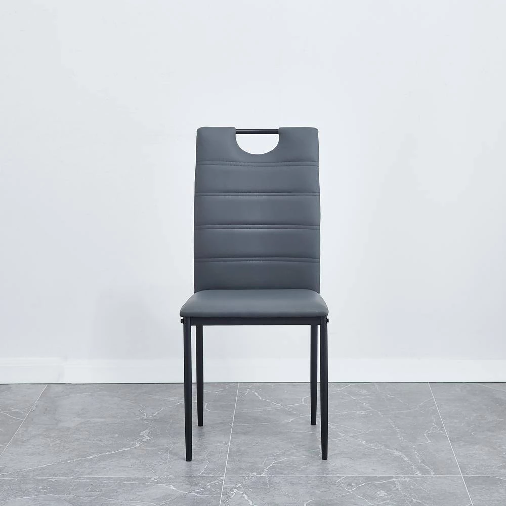 Light Gray Linen Dinning Chair with Metal Leg (Set of 4) by ATHMILE 4 Light Gray Linen Dinning Chair with Metal Leg (Set of 4) by ATHMILE - Image 4