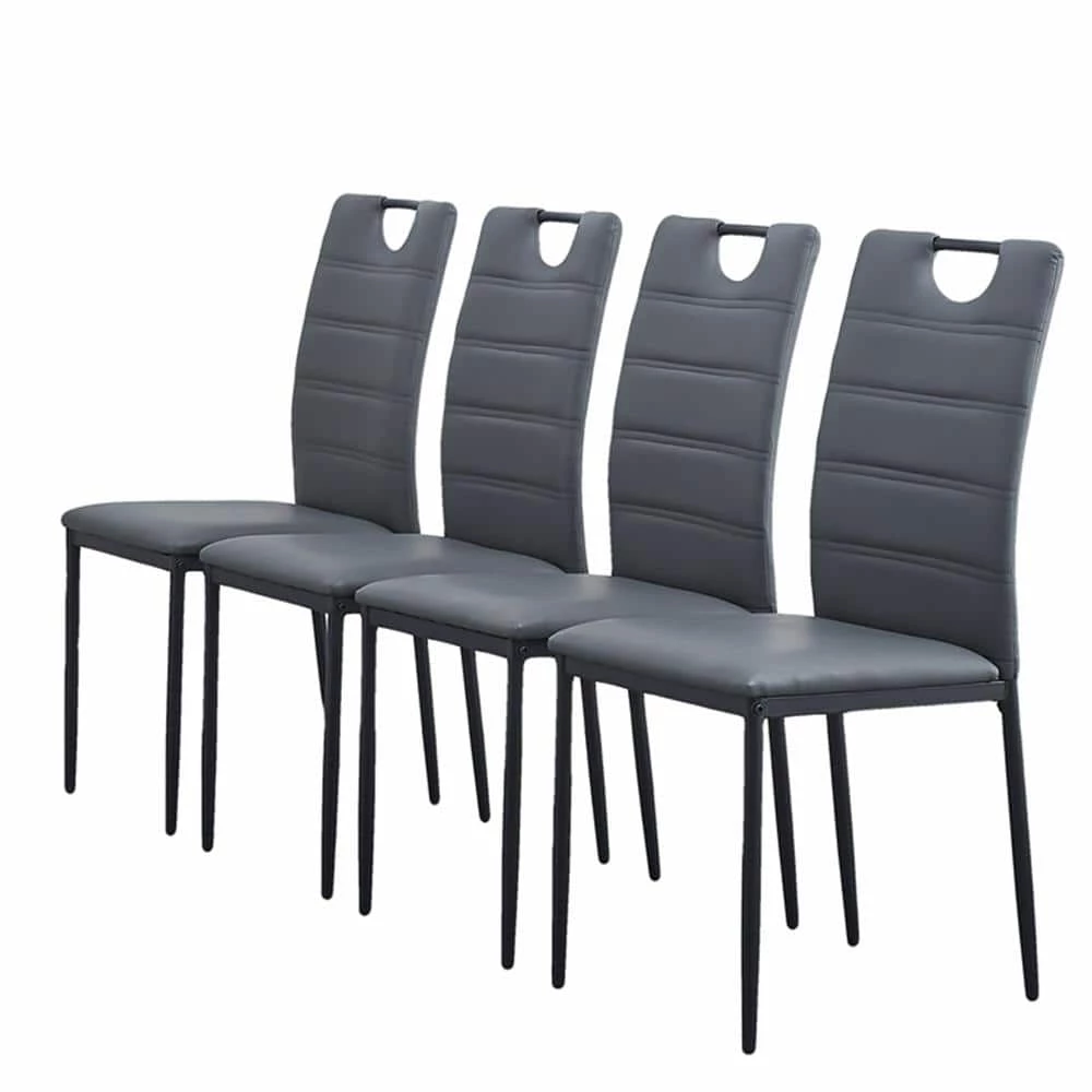 Light Gray Linen Dinning Chair with Metal Leg (Set of 4) by ATHMILE 1 Light Gray Linen Dinning Chair with Metal Leg (Set of 4) by ATHMILE