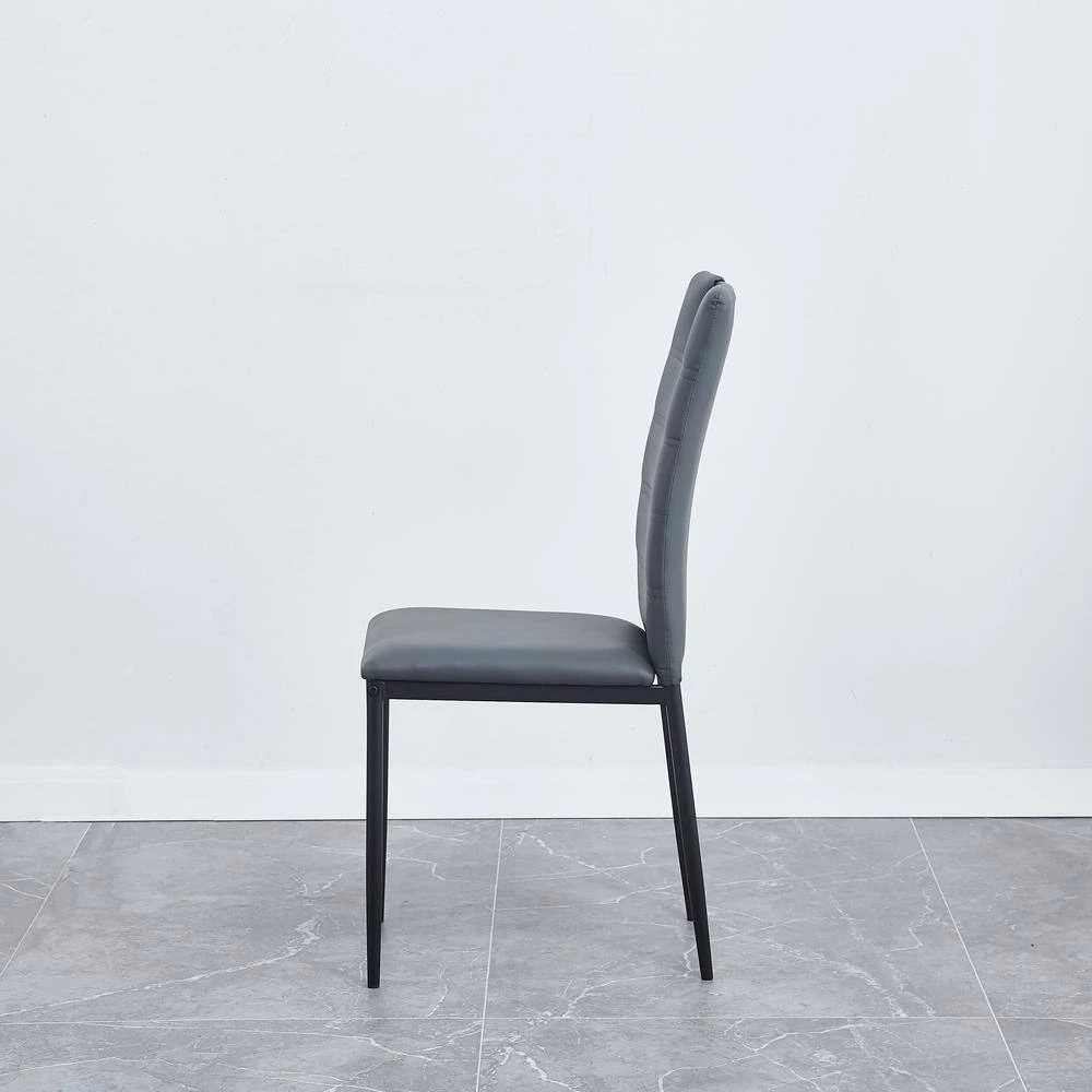 Light Gray Linen Dinning Chair with Metal Leg (Set of 4) by ATHMILE 2 Light Gray Linen Dinning Chair with Metal Leg (Set of 4) by ATHMILE - Image 2