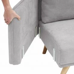 69 in. Light Gray Line 2-Seater Loveseat with Wood Legs by ATHMILE 15 69 in. Light Gray Line 2-Seater Loveseat with Wood Legs by ATHMILE -ATHMILE Sales Store light gray athmile loveseats gz b2w20220023 1f 1000