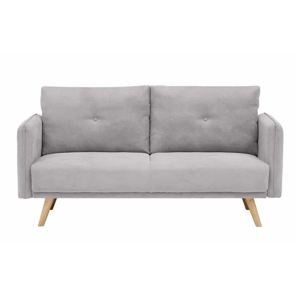 69 in. Light Gray Line 2-Seater Loveseat with Wood Legs by ATHMILE 1 69 in. Light Gray Line 2-Seater Loveseat with Wood Legs by ATHMILE