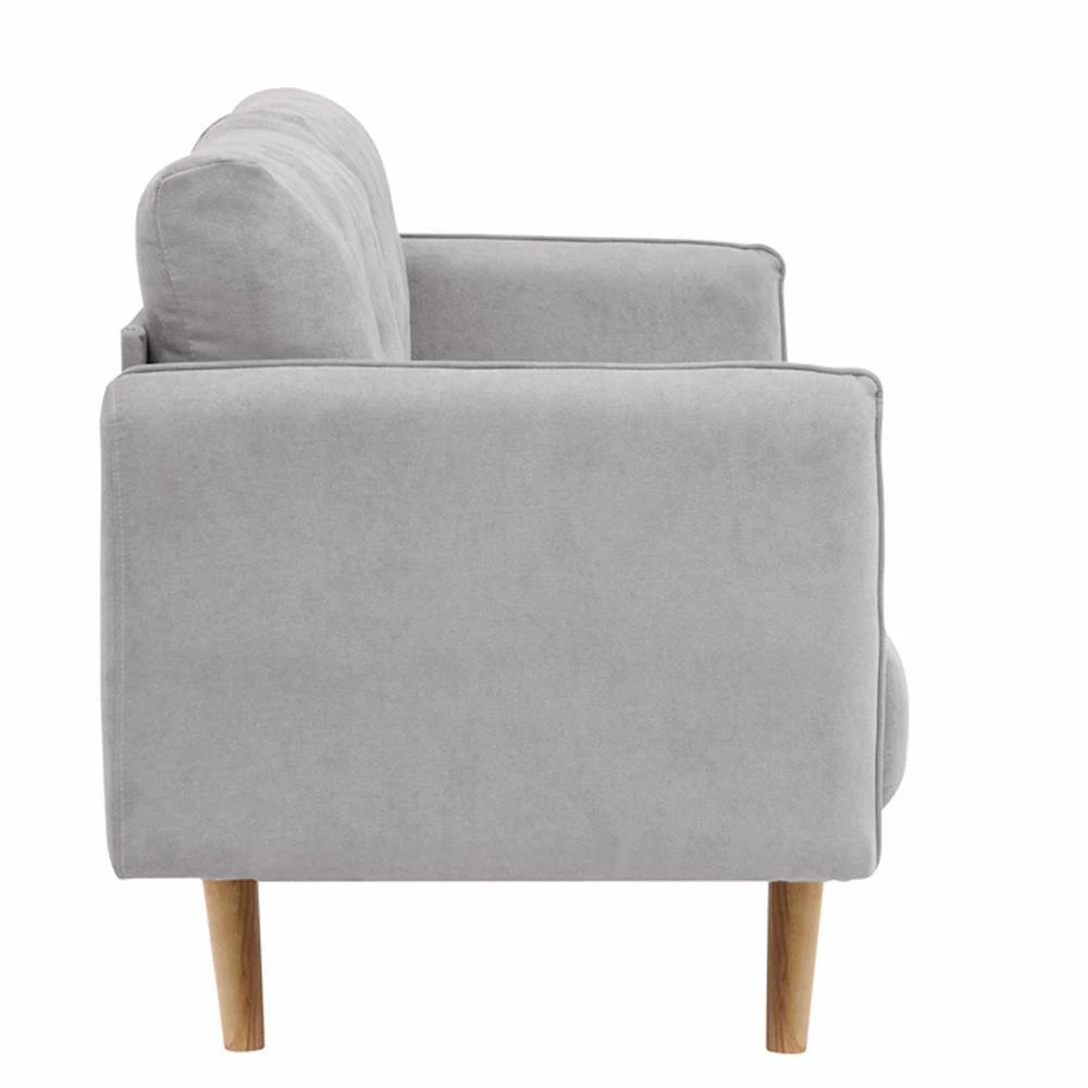 69 in. Light Gray Line 2-Seater Loveseat with Wood Legs by ATHMILE 2 69 in. Light Gray Line 2-Seater Loveseat with Wood Legs by ATHMILE - Image 2