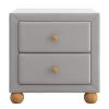 2-Drawers Upholstered Light Gray Nightstand (20.9 in. L x 18.1 in. W x 18.2 in. H) by ATHMILE