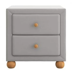 2-Drawers Upholstered Light Gray Nightstand (20.9 in. L x 18.1 in. W x 18.2 in. H) by ATHMILE