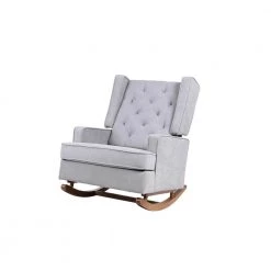 Gray Polyester Rocking Chair by ATHMILE
