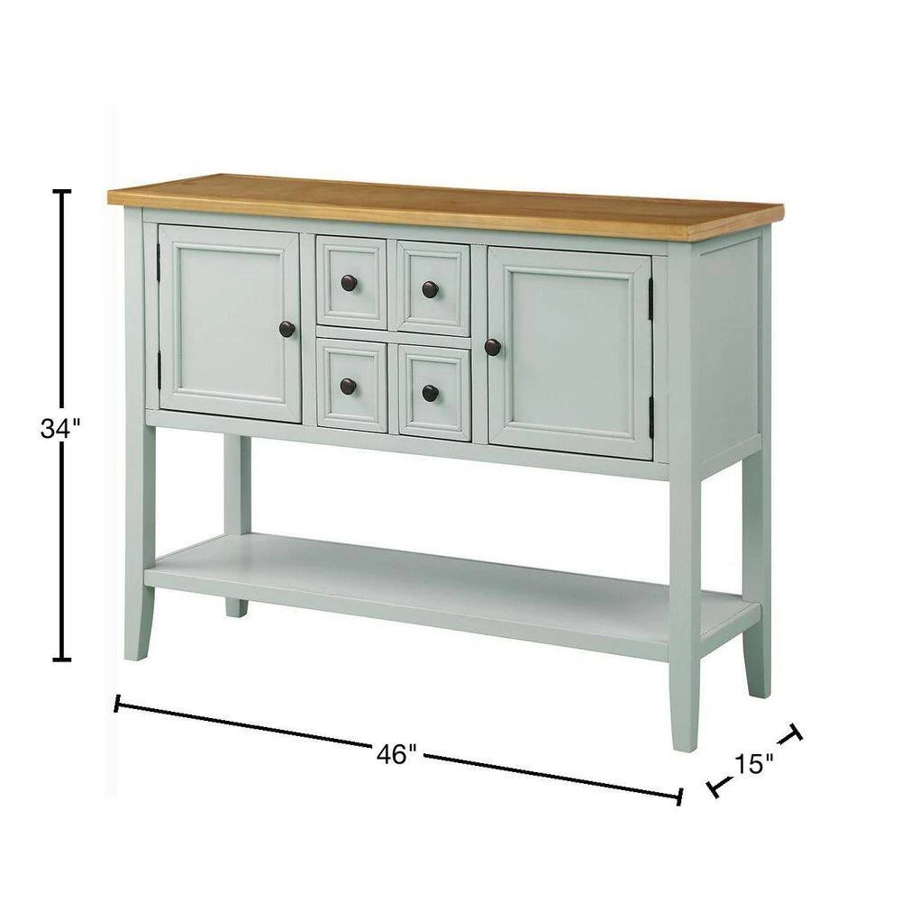 46 in. Lime White Standard Rectangle Wood Console Table by ATHMILE 3 46 in. Lime White Standard Rectangle Wood Console Table by ATHMILE - Image 3