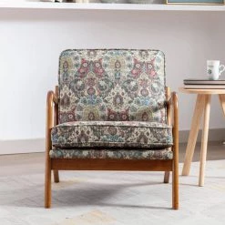 Multi-Colored Wood Frame Arm chair (Set of 1) by ATHMILE -ATHMILE Sales Store multi colored athmile accent chairs gz b2w20222253 31 1000