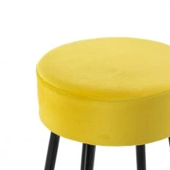 30 in. Mustard Velvet Bar Stool (Set of 1) by ATHMILE -ATHMILE Sales Store mustard athmile bar stools ddw64138773 1f 1000