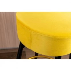 30 in. Mustard Velvet Bar Stool (Set of 1) by ATHMILE -ATHMILE Sales Store mustard athmile bar stools ddw64138773 44 1000
