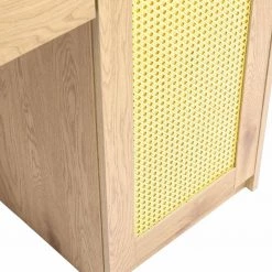 47 in. Rectangle Natural Color Wicker One Drawer Computer Desk with Storage Cabinet by ATHMILE -ATHMILE Sales Store natural athmile computer desks gz w104036799 1f 1000