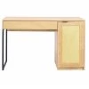47 in. Rectangle Natural Color Wicker One Drawer Computer Desk with Storage Cabinet by ATHMILE