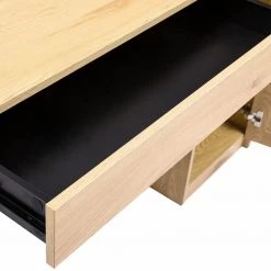 47 in. Rectangle Natural Color Wicker One Drawer Computer Desk with Storage Cabinet by ATHMILE -ATHMILE Sales Store natural athmile computer desks gz w104036799 fa 1000