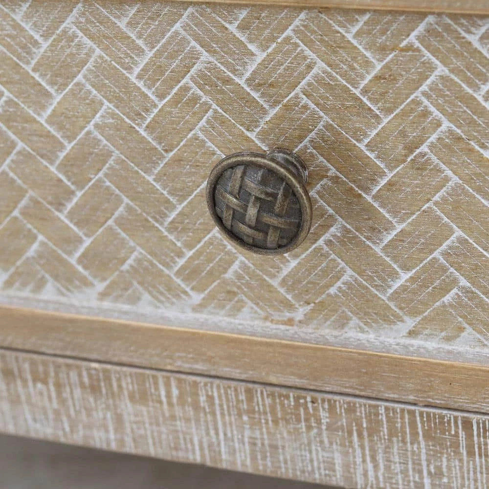 25 in. Natural Standard Rectangle Wood Console Table by ATHMILE 4 25 in. Natural Standard Rectangle Wood Console Table by ATHMILE - Image 4