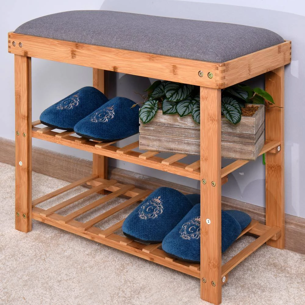 Natural Storage Bench 23.62 in. x 11.4 in. x 19.88 in. by ATHMILE 8 Natural Storage Bench 23.62 in. x 11.4 in. x 19.88 in. by ATHMILE - Image 8