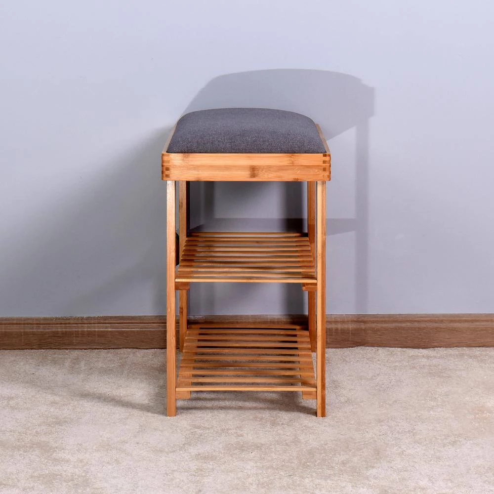 Natural Storage Bench 23.62 in. x 11.4 in. x 19.88 in. by ATHMILE 2 Natural Storage Bench 23.62 in. x 11.4 in. x 19.88 in. by ATHMILE - Image 2