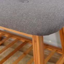 Brown Storage Bench 23.6 in. x 12 in. x 17.3 in. by ATHMILE -ATHMILE Sales Store natural athmile dining benches gz b2w20221095 1f 1000