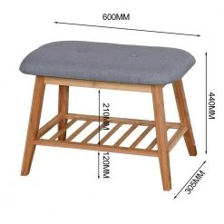 Brown Storage Bench 23.6 in. x 12 in. x 17.3 in. by ATHMILE -ATHMILE Sales Store natural athmile dining benches gz b2w20221095 c3 1000