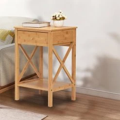 1-Drawer Natural Nightstand (Set of 2) by ATHMILE 13 1-Drawer Natural Nightstand (Set of 2) by ATHMILE -ATHMILE Sales Store natural athmile nightstands ddw104146350 31 1000