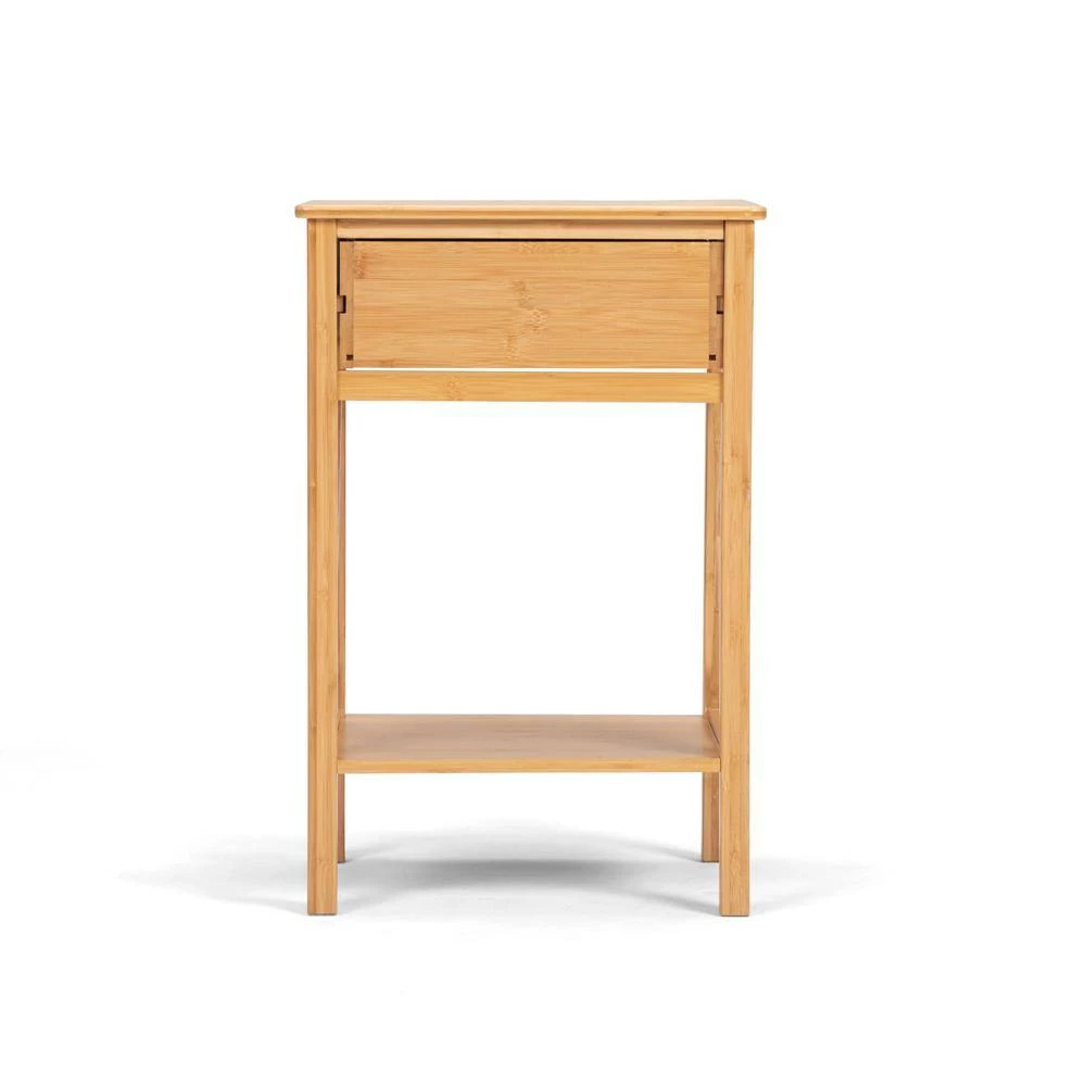 1-Drawer Natural Nightstand (Set of 2) by ATHMILE 3 1-Drawer Natural Nightstand (Set of 2) by ATHMILE - Image 3