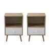 1-Drawer Natural Nightstand (Set of 2) by ATHMILE