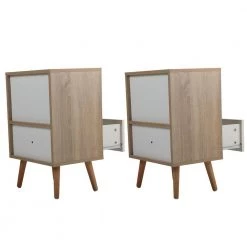 1-Drawer Natural Nightstand (Set of 2) by ATHMILE -ATHMILE Sales Store natural athmile nightstands ddw1041w0902 c3 1000
