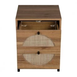 2-Drawer Brown Nightstand (15.75 in. x 15.75 in. x 20.87 in. H) by ATHMILE 14 2-Drawer Brown Nightstand (15.75 in. x 15.75 in. x 20.87 in. H) by ATHMILE -ATHMILE Sales Store natural athmile nightstands gz b2w20220737 fa 1000