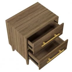 2-Drawer Natural Walnut Nightstand with Golden Handles 23 in. L x 17 in. W x 25.3 in. H by ATHMILE 14 2-Drawer Natural Walnut Nightstand with Golden Handles 23 in. L x 17 in. W x 25.3 in. H by ATHMILE -ATHMILE Sales Store natural walnut athmile nightstands gz b2w20220514 fa 1000
