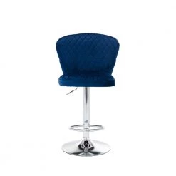 46.46 in. Navy Fabric Bar Stool (Set of 2) by ATHMILE