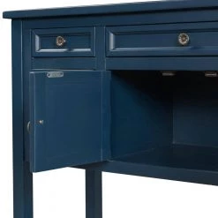 45 in. navy blue Standard Rectangle Wood Console Table by ATHMILE -ATHMILE Sales Store navy athmile console tables ccwf197822aav 1f 1000