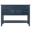 45 in. navy blue Standard Rectangle Wood Console Table by ATHMILE