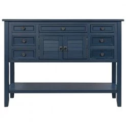 45 in. navy blue Standard Rectangle Wood Console Table by ATHMILE
