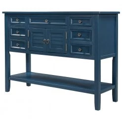 45 in. navy blue Standard Rectangle Wood Console Table by ATHMILE -ATHMILE Sales Store navy athmile console tables ccwf197822aav c3 1000