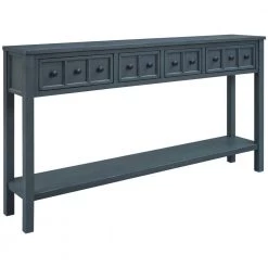 60 in. Navy Standard Rectangle Wood Console Table by ATHMILE 12 60 in. Navy Standard Rectangle Wood Console Table by ATHMILE -ATHMILE Sales Store navy athmile console tables ccwf281290aam 4f 1000