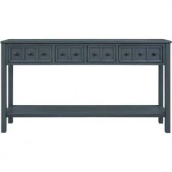 60 in. Navy Standard Rectangle Wood Console Table by ATHMILE