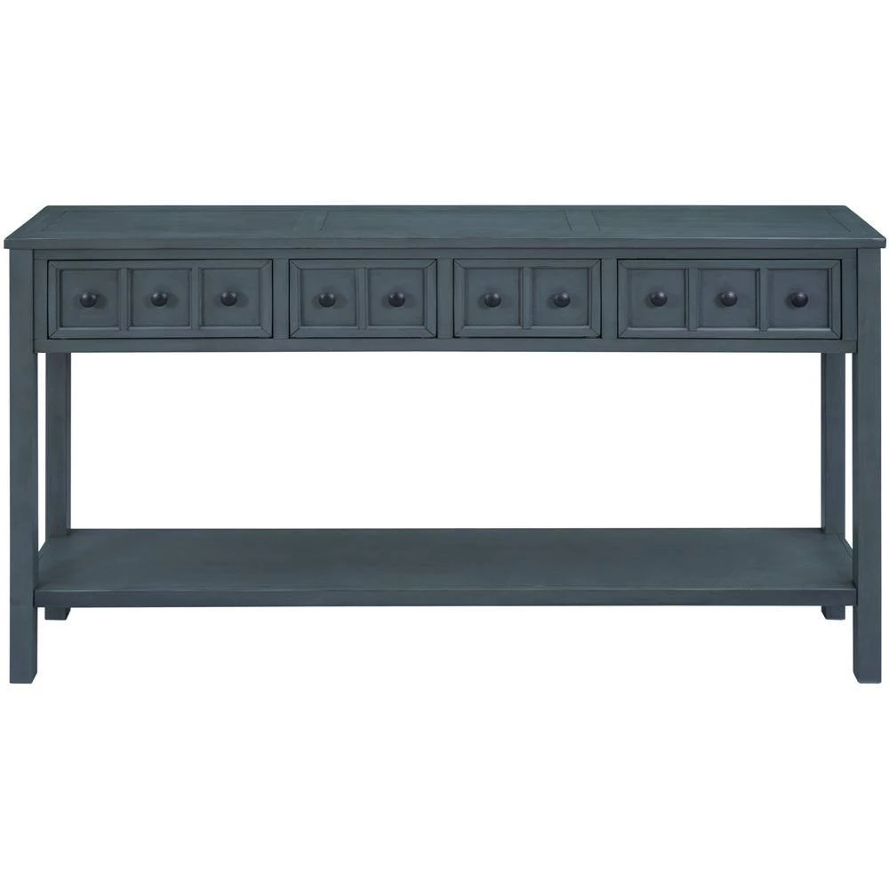 60 in. Navy Standard Rectangle Wood Console Table by ATHMILE 4 60 in. Navy Standard Rectangle Wood Console Table by ATHMILE - Image 4