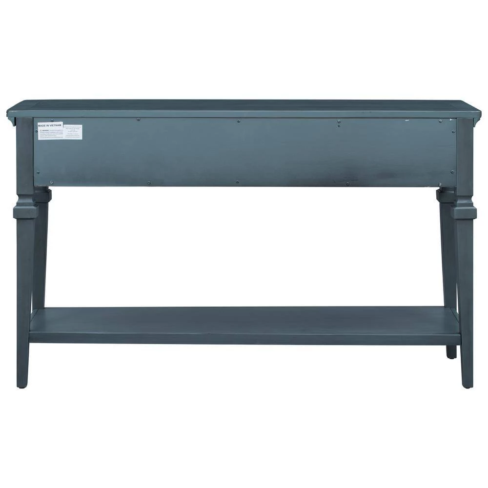 50 in. Navy Standard Rectangle Wood Console Table by ATHMILE 4 50 in. Navy Standard Rectangle Wood Console Table by ATHMILE - Image 4