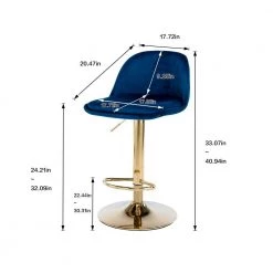 40.94 in. Low Back Navy Metal Frame Adjustable Cushioned Bar Stool with Toweling fabric Seat (Set of 1) by ATHMILE 13 40.94 in. Low Back Navy Metal Frame Adjustable Cushioned Bar Stool with Toweling fabric Seat (Set of 1) by ATHMILE -ATHMILE Sales Store navy blue athmile bar stools gz w39538749 1f 1000