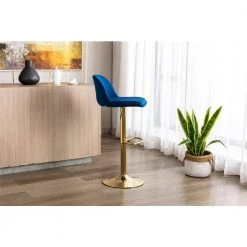 40.94 in. Low Back Navy Metal Frame Adjustable Cushioned Bar Stool with Toweling fabric Seat (Set of 1) by ATHMILE 16 40.94 in. Low Back Navy Metal Frame Adjustable Cushioned Bar Stool with Toweling fabric Seat (Set of 1) by ATHMILE -ATHMILE Sales Store navy blue athmile bar stools gz w39538749 76 1000