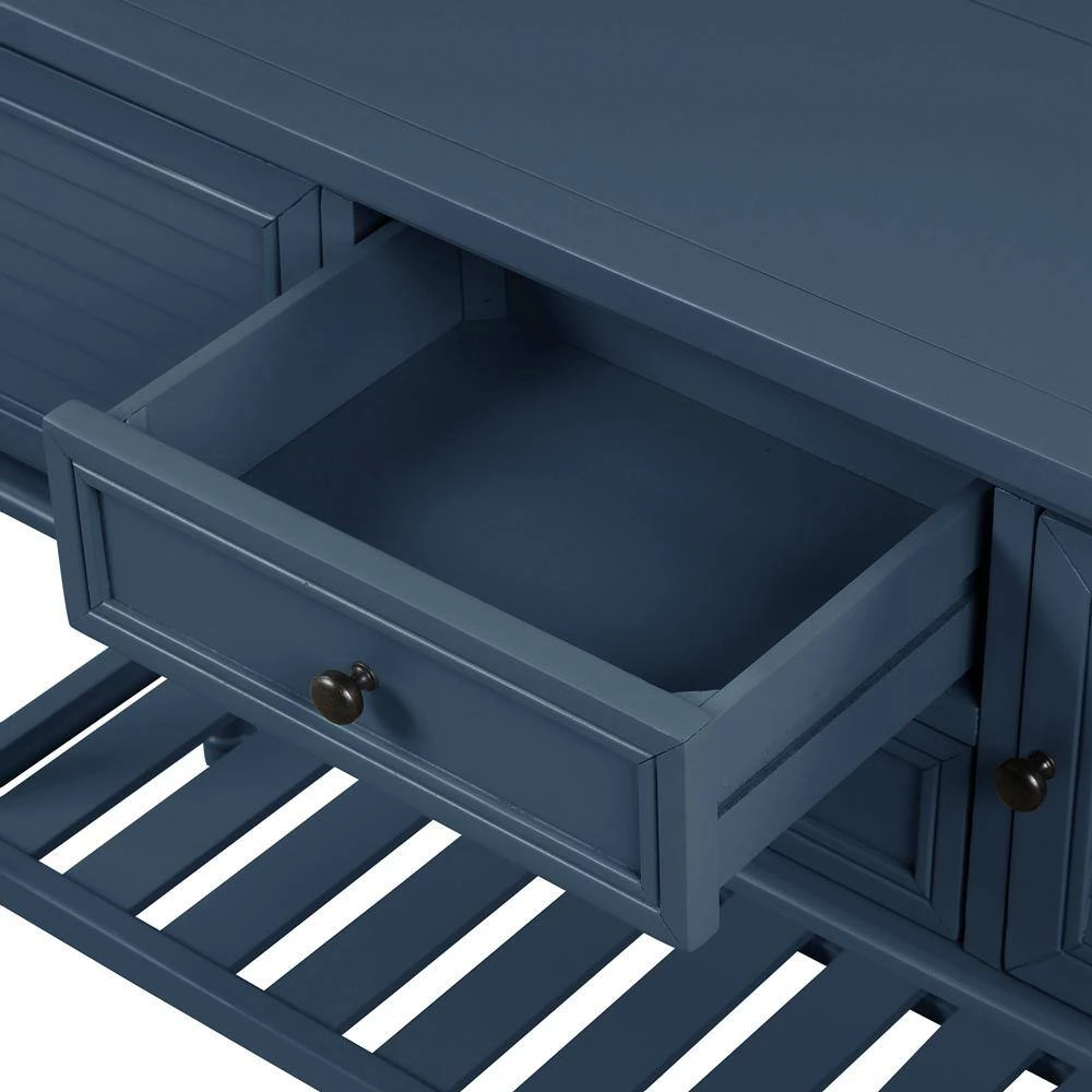 47 in. Navy Blue Standard Rectangle Wood Console Table by ATHMILE 6 47 in. Navy Blue Standard Rectangle Wood Console Table by ATHMILE - Image 6