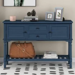 47 in. Navy Blue Standard Rectangle Wood Console Table by ATHMILE 19 47 in. Navy Blue Standard Rectangle Wood Console Table by ATHMILE -ATHMILE Sales Store navy blue athmile console tables gz b2w20220757 31 1000