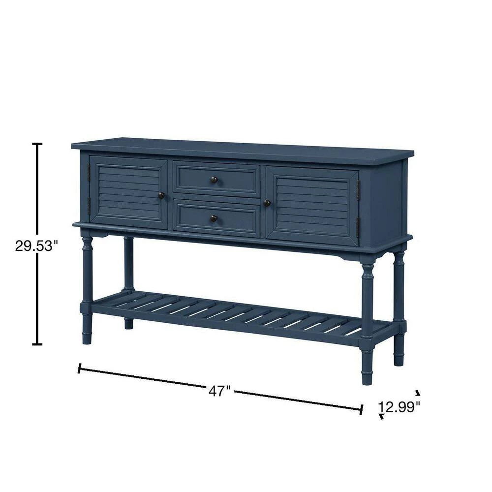 47 in. Navy Blue Standard Rectangle Wood Console Table by ATHMILE 3 47 in. Navy Blue Standard Rectangle Wood Console Table by ATHMILE - Image 3