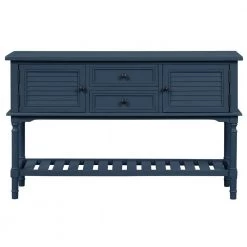 47 in. Navy Blue Standard Rectangle Wood Console Table by ATHMILE