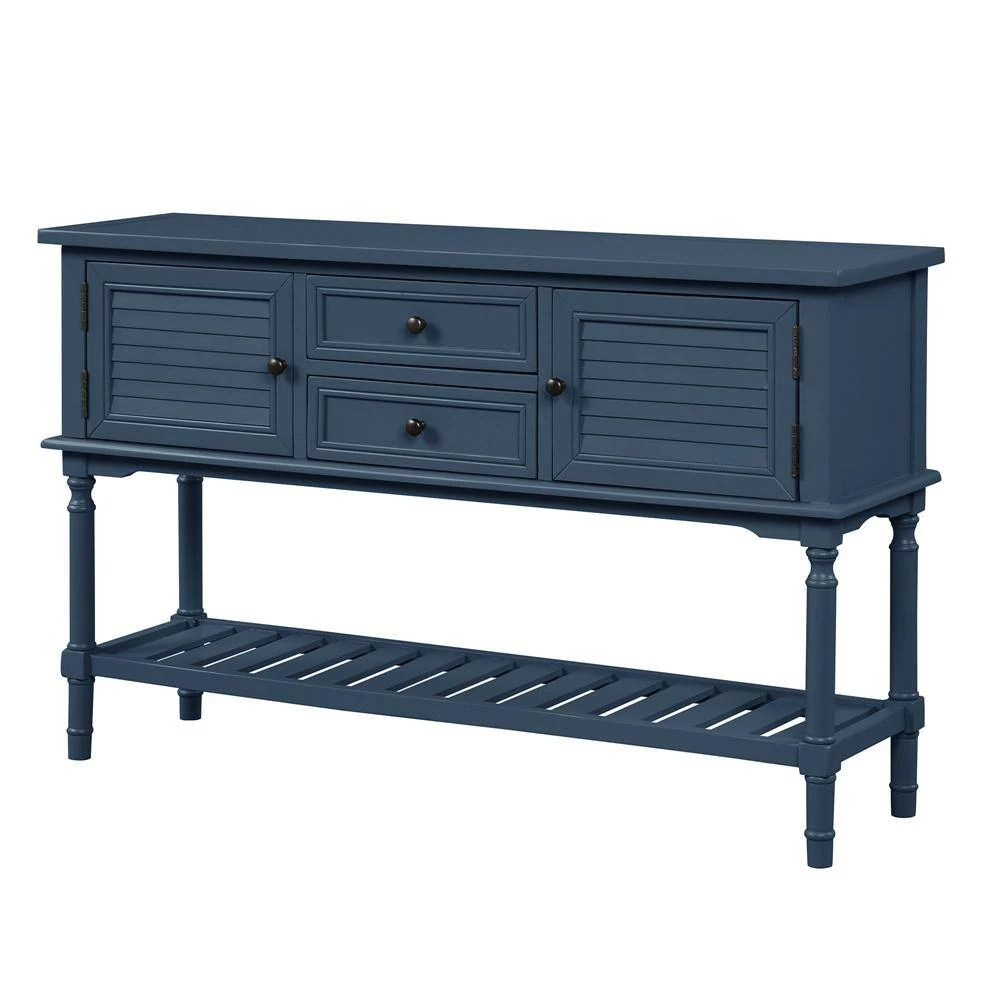 47 in. Navy Blue Standard Rectangle Wood Console Table by ATHMILE 4 47 in. Navy Blue Standard Rectangle Wood Console Table by ATHMILE - Image 4