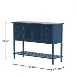 45 in. Navy Blue Standard Rectangle Wood Console Table by ATHMILE -ATHMILE Sales Store navy blue athmile console tables gz b2w20220762 40 1000