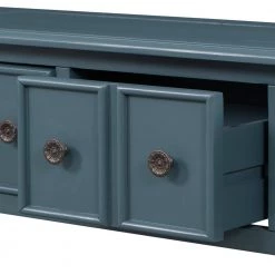 60.03 in. W Navy Blue Standard Rectangle Wood Console Table by ATHMILE -ATHMILE Sales Store navy blue athmile console tables gz b2w20221369 1f 1000