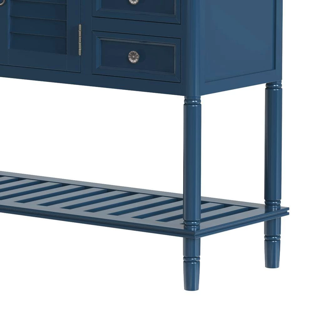 45.28 in. Navy Blue Standard Rectangle Wood Console Table by ATHMILE 2 45.28 in. Navy Blue Standard Rectangle Wood Console Table by ATHMILE - Image 2