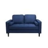 56 in. W Square Arm Polyester Straight Sofa in Navy Blue by ATHMILE