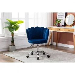 Navy Blue Velvet Upholstered Swivel Task Chair with Padded Back by ATHMILE 15 Navy Blue Velvet Upholstered Swivel Task Chair with Padded Back by ATHMILE -ATHMILE Sales Store navy blue athmile task chairs gz b2w20221168 31 1000