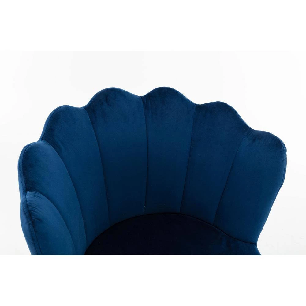 Navy Blue Velvet Upholstered Swivel Task Chair with Padded Back by ATHMILE 6 Navy Blue Velvet Upholstered Swivel Task Chair with Padded Back by ATHMILE - Image 6